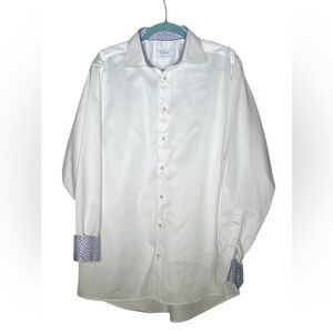 Eton Contemporary Dress Shirt with paisley contrasting sleeves 17.5 (44)